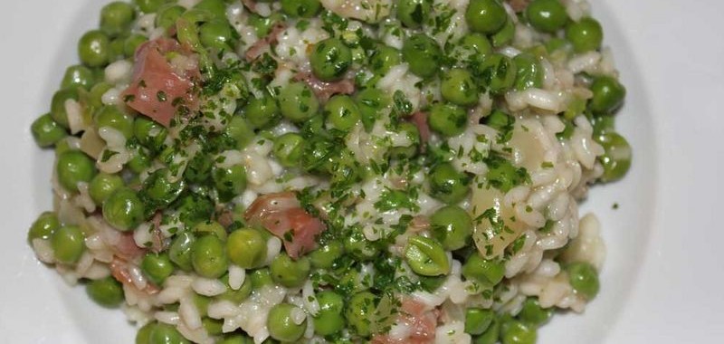 Rice, Peas and Parma Ham or Risotto con Piselli e Prosciutto