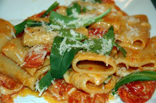 Pasta with Tomato, Parmesan, Pecorino or Paccheri alla Scarpariello