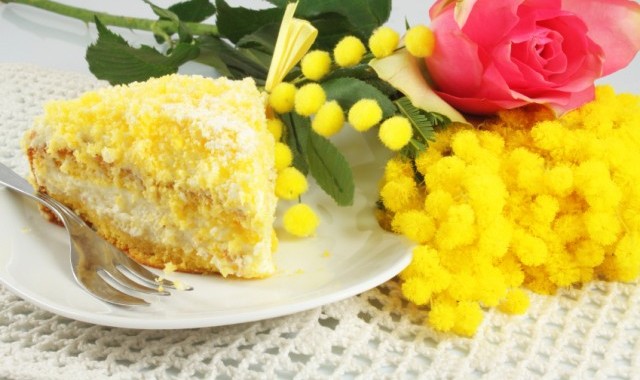 Spring Mimosa Cake or Torta Mimosa